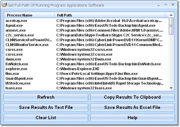 Get Full Path Of Running Program Applications Software 7.0