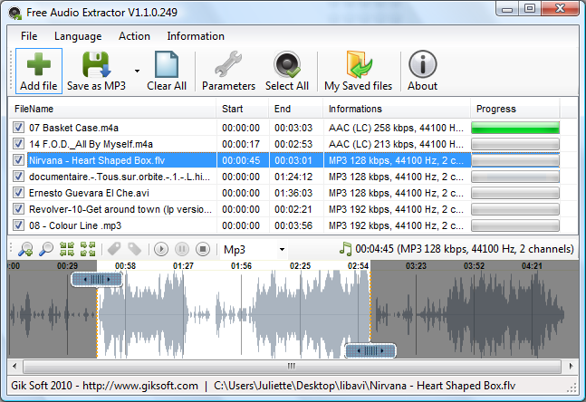GikSoft Free Audio Extractor 1.5