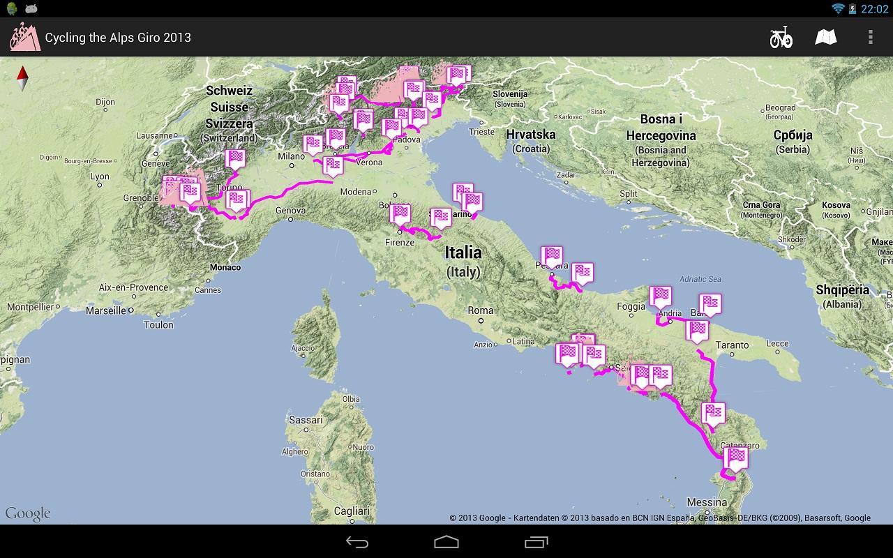 Giro d'Italia routes 2013 3.0