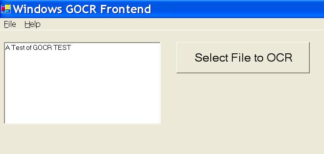 GOCR Windows Frontend 1.0