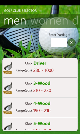Golf Club Selector 1.5.0.0