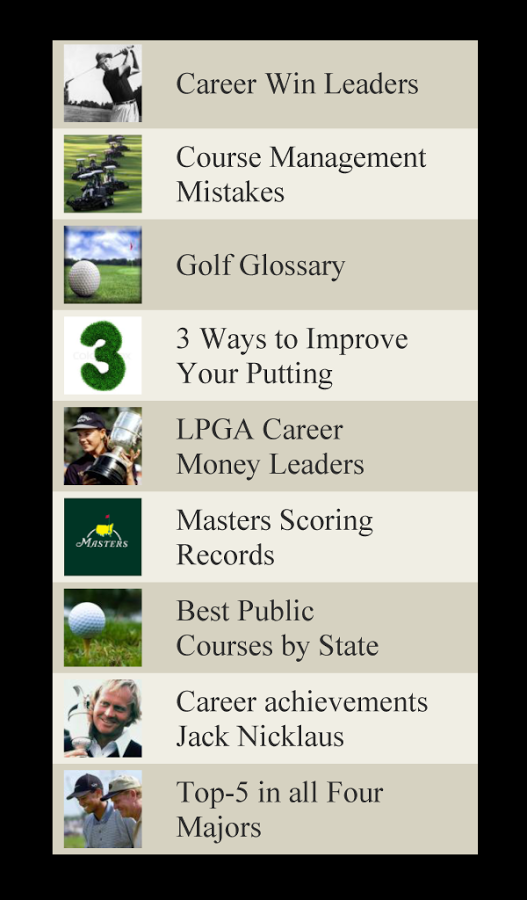 Golf Lists 1.0