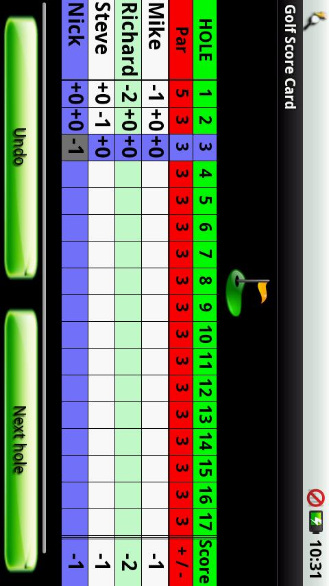 Golf score card 1.0.0.3