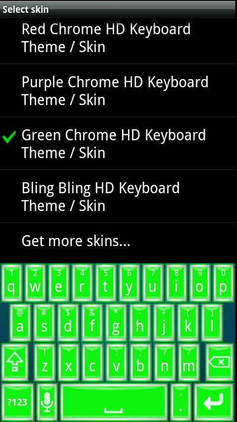 Green Chrome HD Keyboard Skin 1.0
