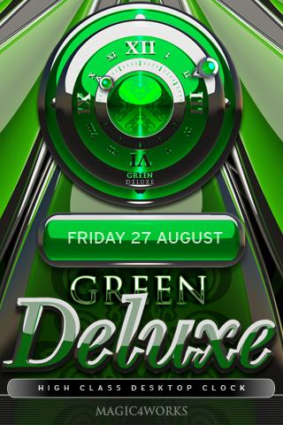 green deluxe analog clock 2.22