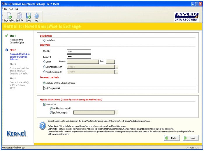 GroupWise to PST 9.05.01