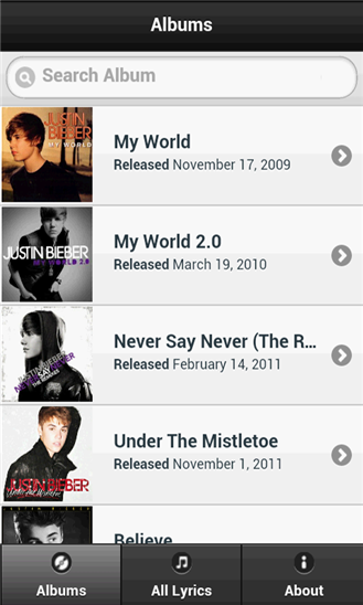 Handy Lyrics - Justin Bieber 1.2.0.0