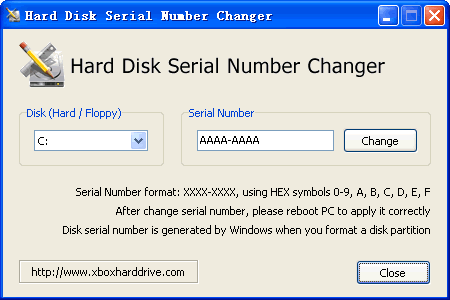Hard Disk Serial Number Changer 1.0