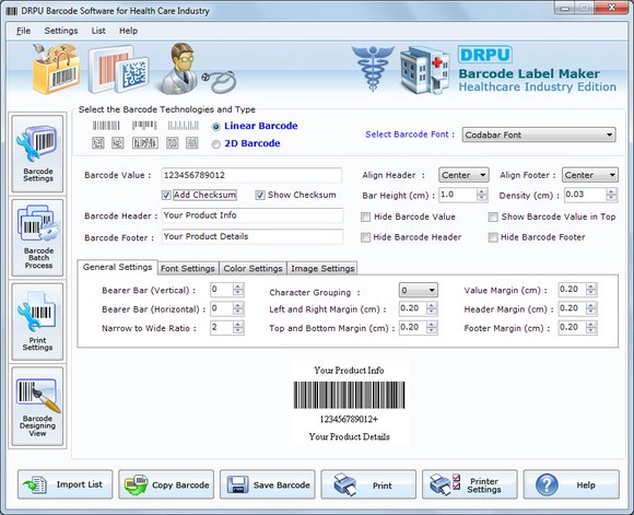 Healthcare Industry Barcode Maker 7.3.0.1