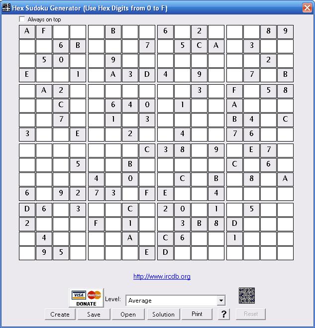 Hex Sudoku Generator 1.1