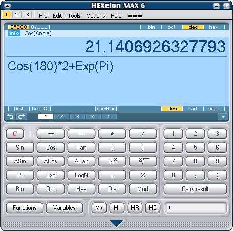HEXelon MAX calculator 6.07