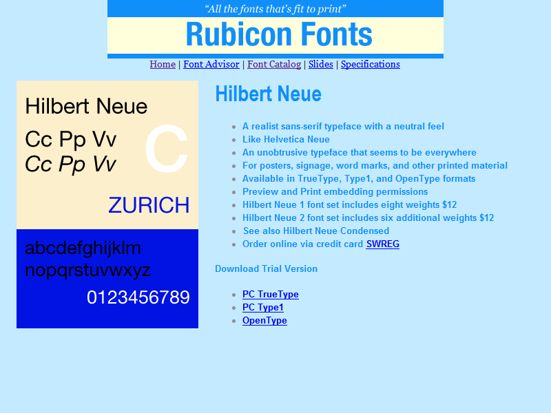Hilbert Neue Fonts Type1 2.00