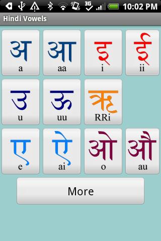 Hindi Vowels Flashcards 1.1