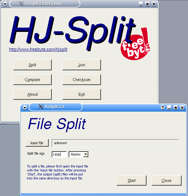 HJSplit for Linux 3.1
