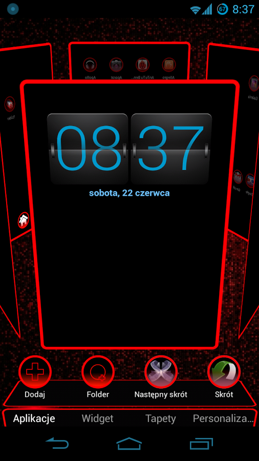 Holo Red Next Launcher Theme 1.1