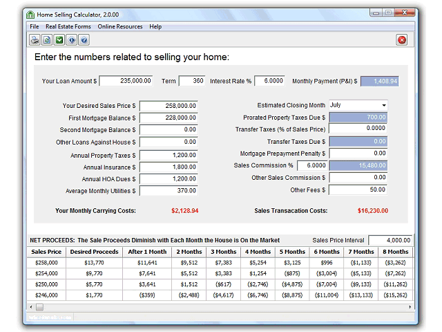 Home Selling Calculator 2.2.00