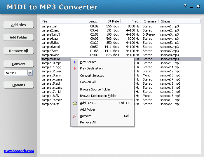 HooTech MIDI to MP3 Converter 2.54.795