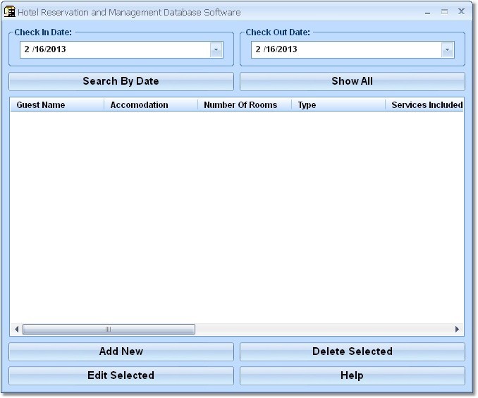 Hotel Reservation and Management Database Software 7.0