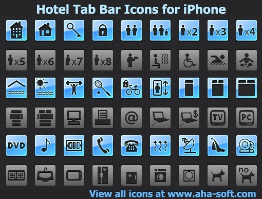 Hotel Tab Bar Icons for iPhone 2013.1