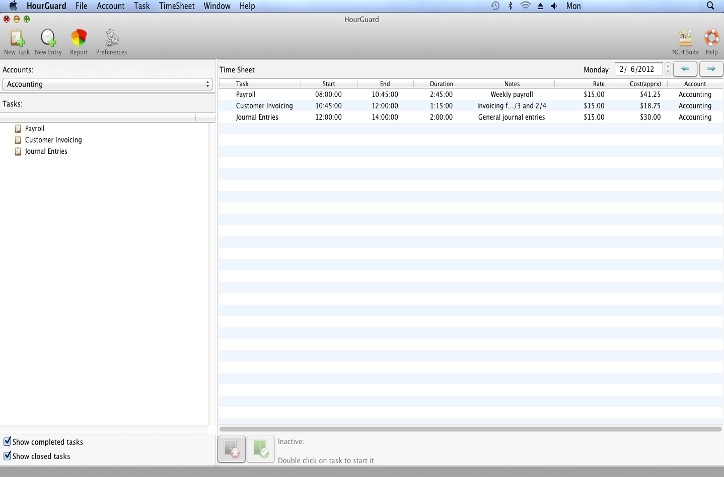 HourGuard Timesheet Software for Mac 1.52