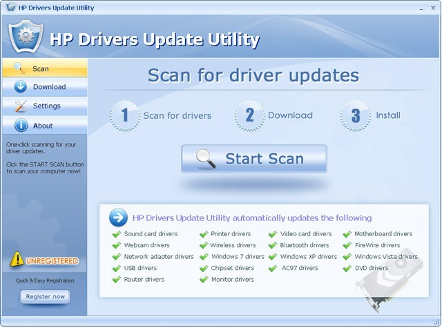 HP Drivers Update Utility For Windows 7 64 bit 2.8