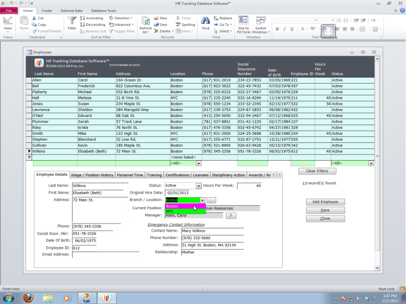 HR Tracking Database Software 2.4.5