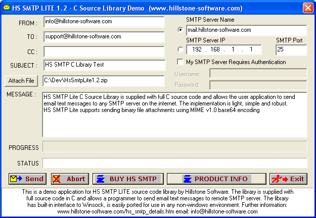 HS SMTP Lite 1.2