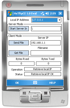HsTftpCE - TFTP Client Server for Pocket PC 1.0
