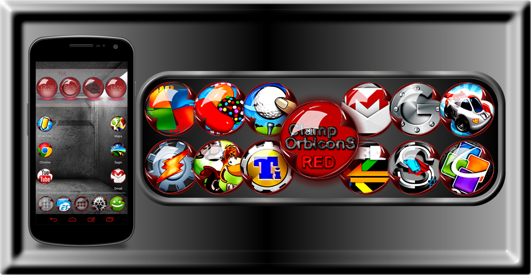 Icon Pack HD OrbiconS ClampRed 1.2
