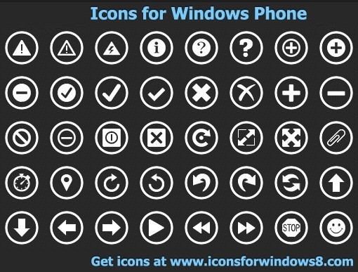 Icons for Windows Phone 2012.1