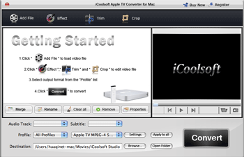 iCoolsoft Apple TV Converter for Mac 3.1.08