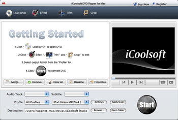 iCoolsoft DVD Ripper for Mac 3.1.10