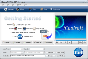 iCoolsoft DVD to 3GP Suite 3.1.10