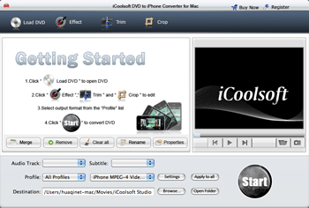 iCoolsoft DVD to iPhone Converter Mac 3.1.10