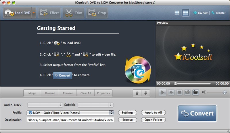 iCoolsoft DVD to MOV Converter for Mac 5.0.6