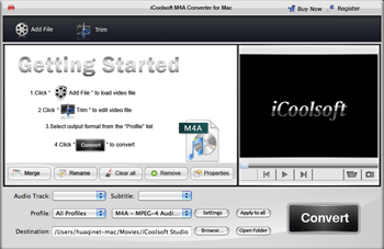 iCoolsoft M4A Converter for Mac 3.1.08