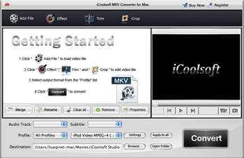 iCoolsoft MKV Converter for Mac 3.1.08