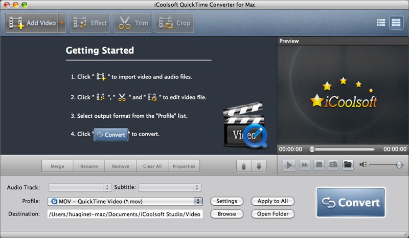 iCoolsoft QuickTime Converter for Mac 5.0.8