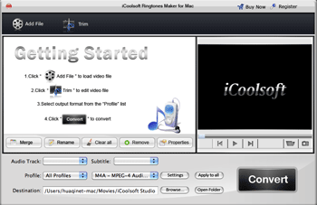 iCoolsoft Ringtones Maker for Mac 3.1.08