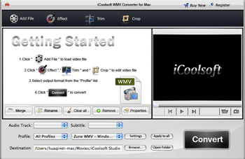 iCoolsoft WMV Converter for Mac 3.1.08