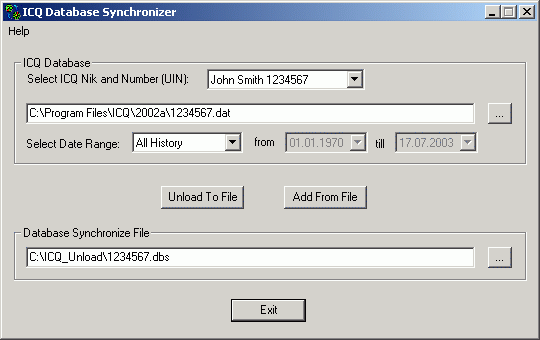 ICQ Database Synchronizer 1.00