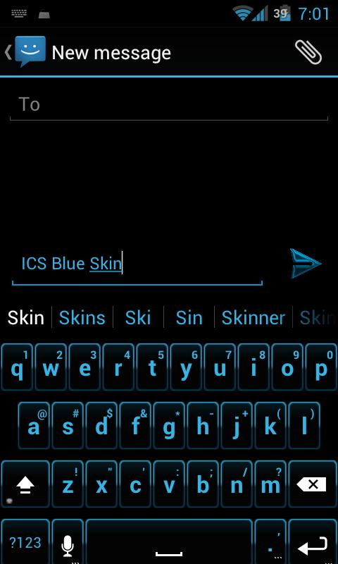 ICS Blue Keyboard Skins 3.0