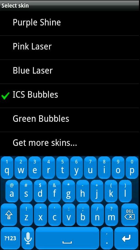 ICS Bubble HD Keyboard Skin 1.0