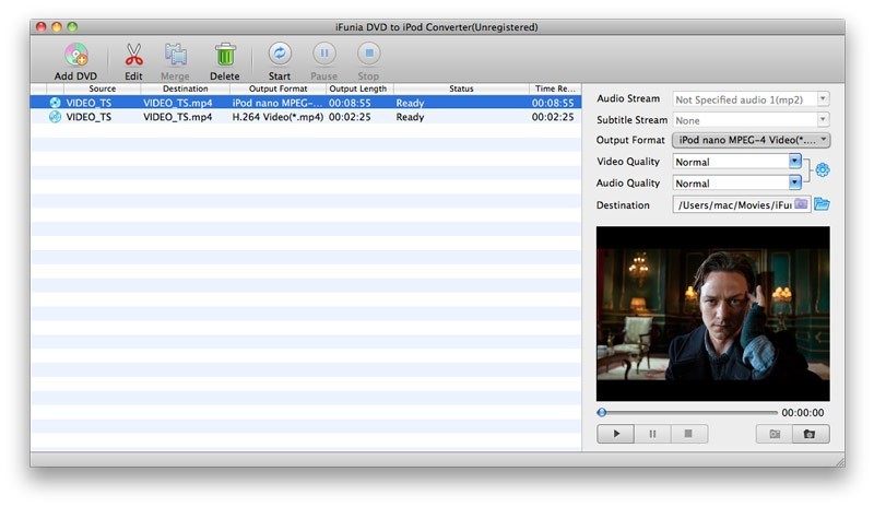 iFunia DVD to iPod Converter for Mac 3.9.0