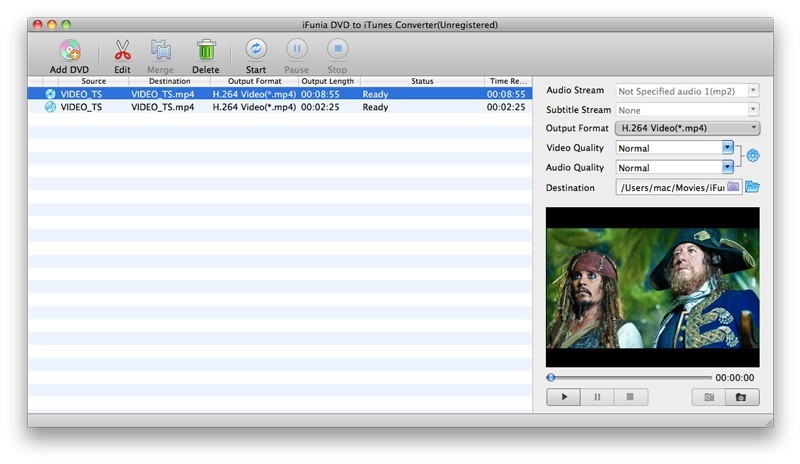 iFunia DVD to iTunes Converter for Mac 3.9.0