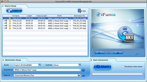 iFunia DVD to MKV Converter for Mac 2.1.0.0820