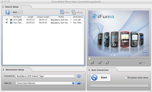 iFunia Mobile Phone Video Converter for Mac 2.0.0.0