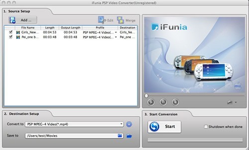 iFunia PSP Video Converter for Mac 2.9.8