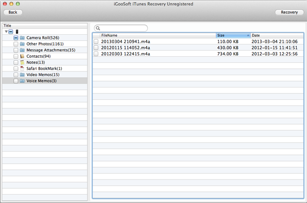 iGooSoft free iTunes Recovery (Mac) 2.1.0