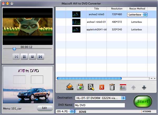 iMacsoft AVI to DVD Converter for Mac 2.5.9.0601